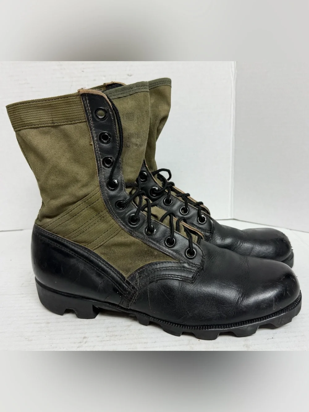 Vintage US Military Jungle Boots Spike Protector Size 9R Addison RARE
